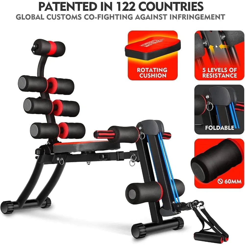 22 in 1 Wonder Master Core & Abdominal Workout Equipment/Foldable & Adjustable Rowing Machine, Core Strength Training