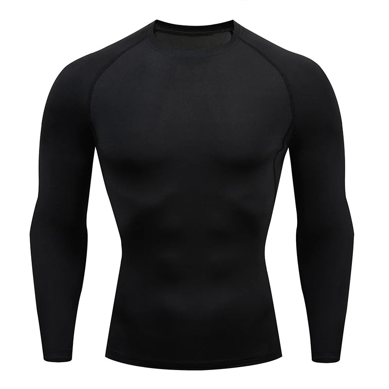 Men's Gym Compression Shirt Male Rash guard Fitness Long Sleeves/Running Clothes Homme T Shirt Football Jersey Sportswear Dry Fit