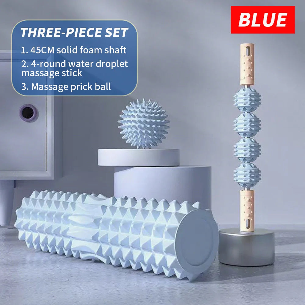 [Three piece massage set] Massage prick ball massage roller/foam massage roller shaft Yoga Equipment