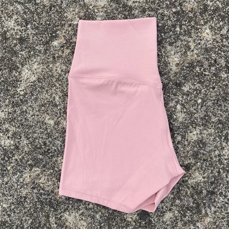 Solid Color Women Fitness Sport Shorts High Waist Athletic Yoga Shorts/Leg Cycling Comprehensive Training Jogging Squat