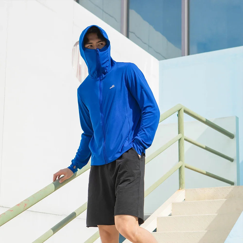 OhSunny Men Sun Protectio Big Brim Sunscreen/Anti-UV UPF50+ Jacket with Hood