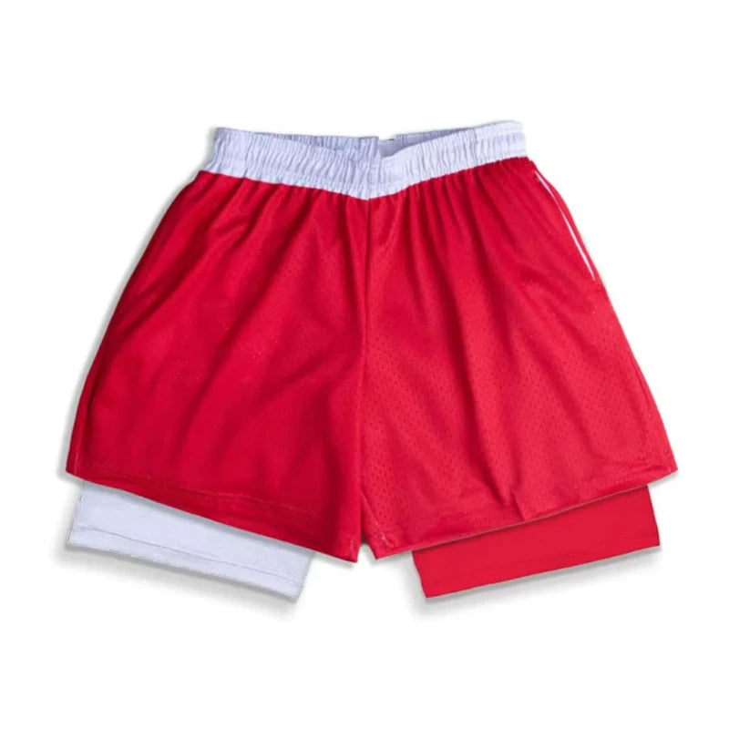 Stylish 2 in 1 Workout Running Shorts for Men Gym Athletic/Quick Dry Shorts with Liner Summer Casual Print Shorts with Pockets