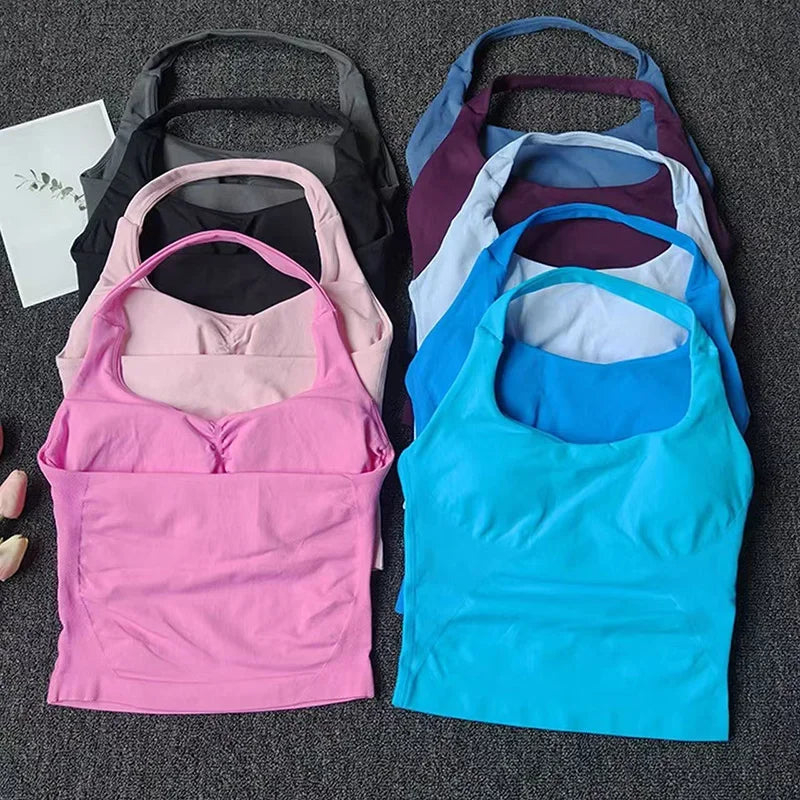 Neck Halter Yoga Vest Shockproof Running Sports High-strength Sports/Fitness Pilates Suspender Beautiful Back Summer
