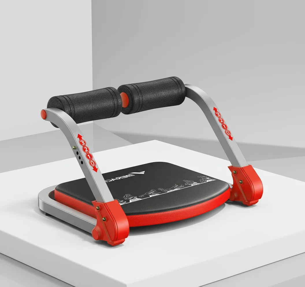 3-Level Adjustable Ab Machine, Auto-Rebound Core Trainer for Home Gym/Full Body Workout Equipment for Beginners & Advanced