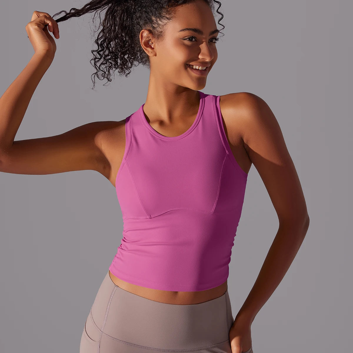 Sleeveless Yoga Vest Slim Sportswear  Stretchy Slim Sports Bra/Breathable Pleated Tank Top Quick Dry Fitness Wear Sexy Slim Top