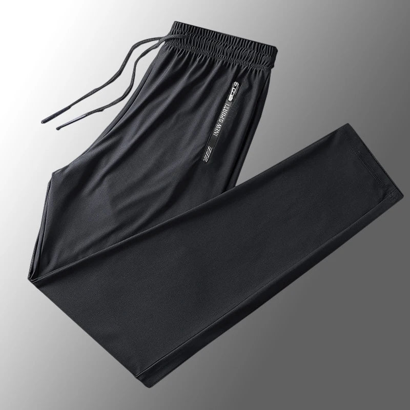Summer Men Casual High end Ice Silk Pants Sports Pants/Quick-Drying Men's Trousers Sweatpants Male Elastic Plus Size 8xl 7xl 6xl