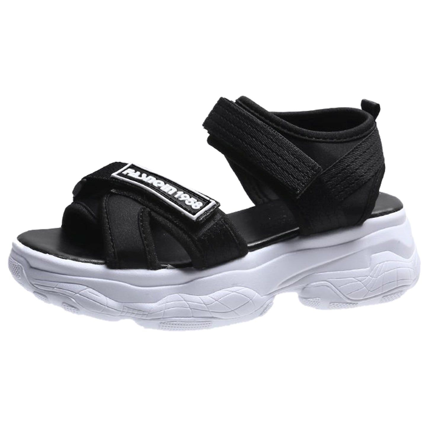 Women Sporty Sandals Polyester Ankle Strap Striped Pattern Shoes/Hook And Loop Fastener Sport Sandals Woman Sneakers