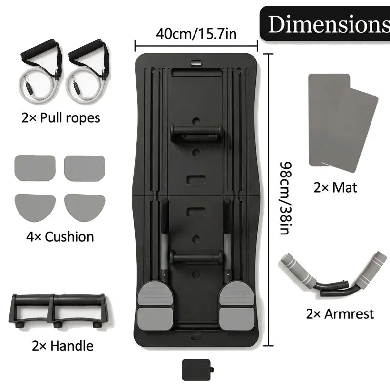 Multi-Functional Ab Workout Board Foldable Core Trainer Equipment/with Resistance Bands Push-Up Bars Abdominal Trainer