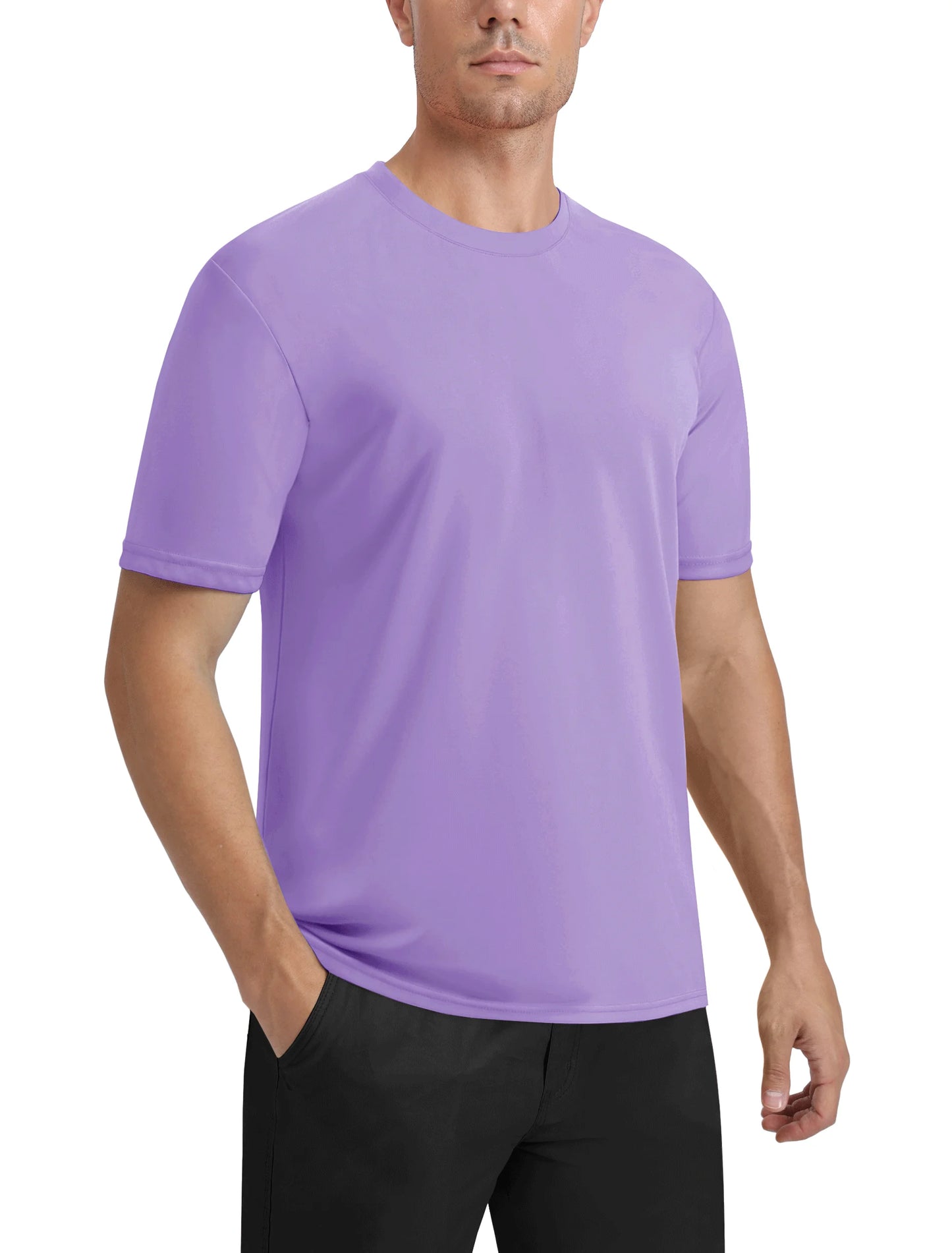 Men's UPF 50+ Shirt Sun Protection SPF UV Moisture Wicking/Lightweight Quick Dry Swim Rash Guard Short Sleeve Athletic Running