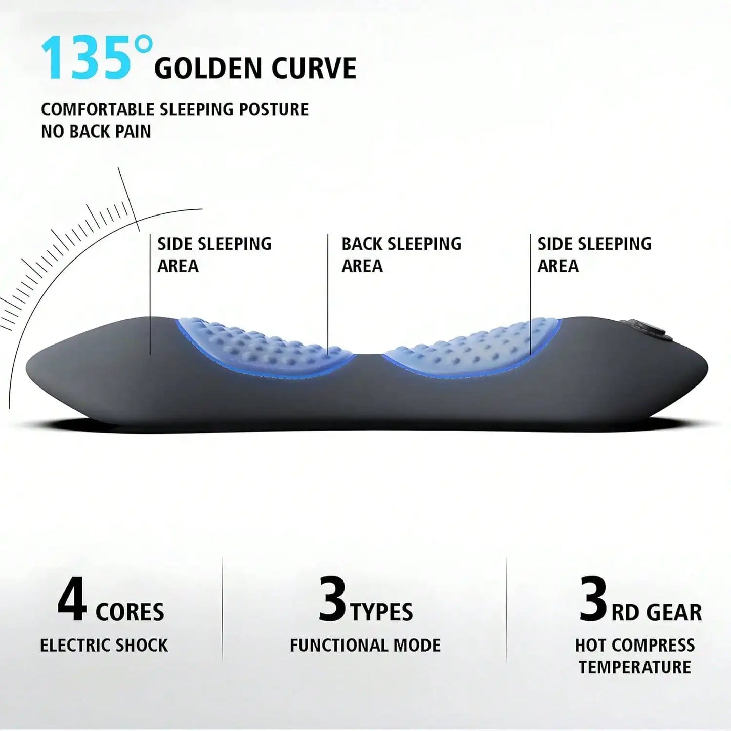 3-In-1 Back & Neck Massager With Heating Vibration & Air Compression/Back Support Pillow Ideal Gifts For Parents Home/Office
