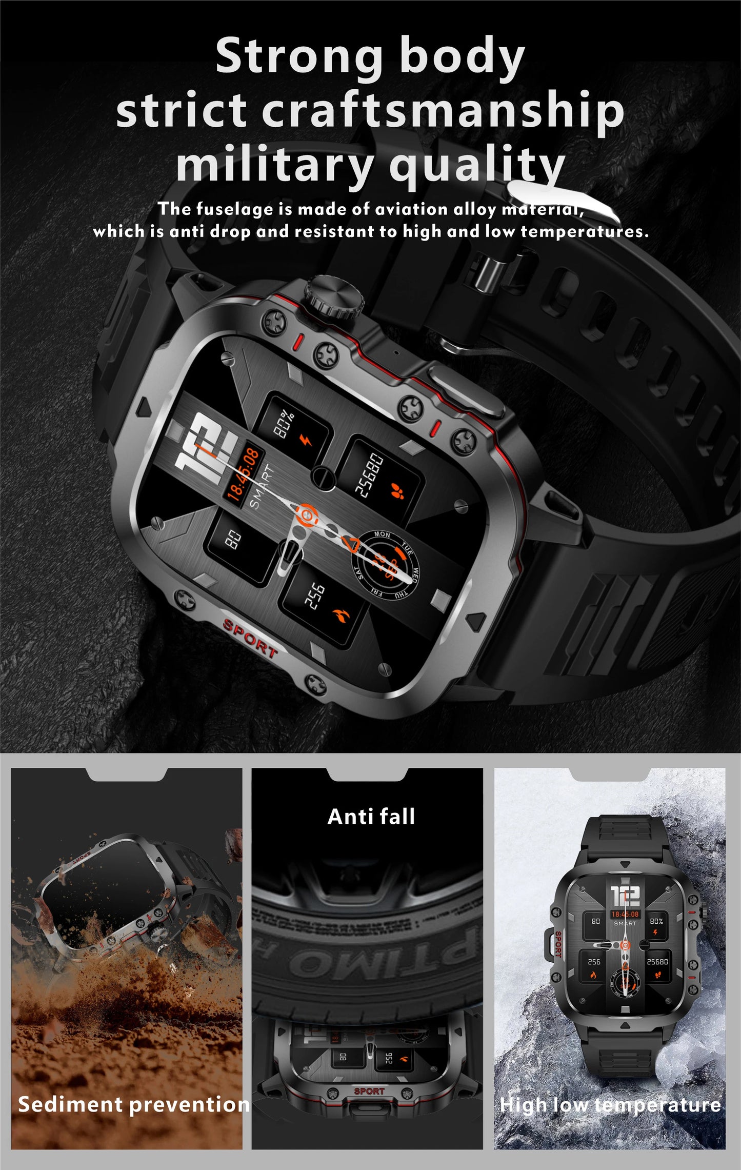 LIGE New Smart Watch 1.96 Inch Screen 420 Bluetooth Call/Watch Sports Fitness Waterproof Smartwatch For Men