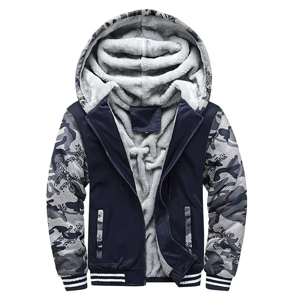 Men's Jacket Camouflage Thicken Winter Jackets for Men Fleece/Long Sleeve Coat Man Casual Hoodies Streetwear Men's Coats