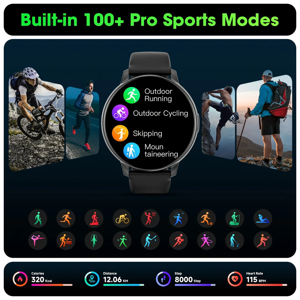 New Ultra-Thin Smart Watch High-Definition Touch Screen Supports Wireless Calls/Message Push Remote Photography Weather Alerts