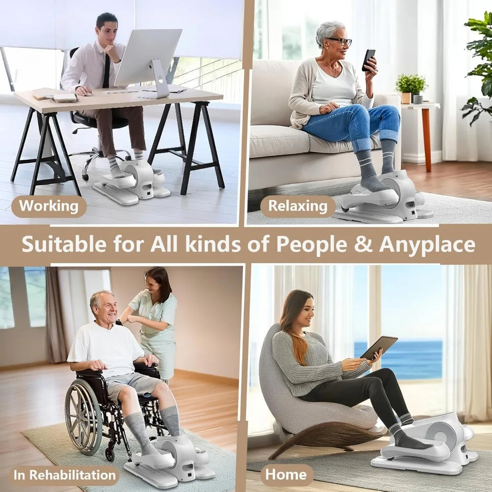 Under the desk elliptical leg fitness machine,12-speed foot and leg/fitness machine portable mini sitting pedal for Home Gym