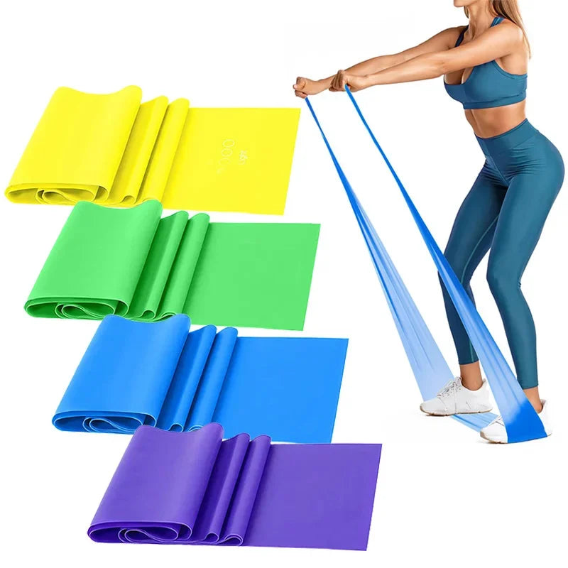 Exercise Resistance Bands Set With 4 Resistance Levels TPE Elastic Band/For Fitness Workout Rehab Strength Training Yoga Pilates