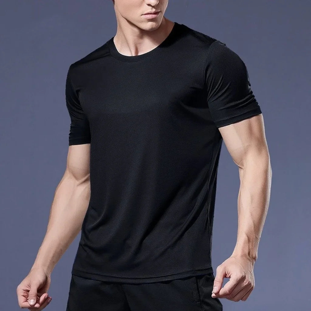 Men's Quick Dry Short Sleeve T-Shirt Moisture Wicking Round Neck/Gym Running Training Exercise Sport Shirt Lightweight Tops
