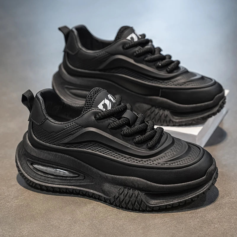 Men's leather waterproof sports shoes for spring and summer/casual cushioned board shoes trendy and versatile