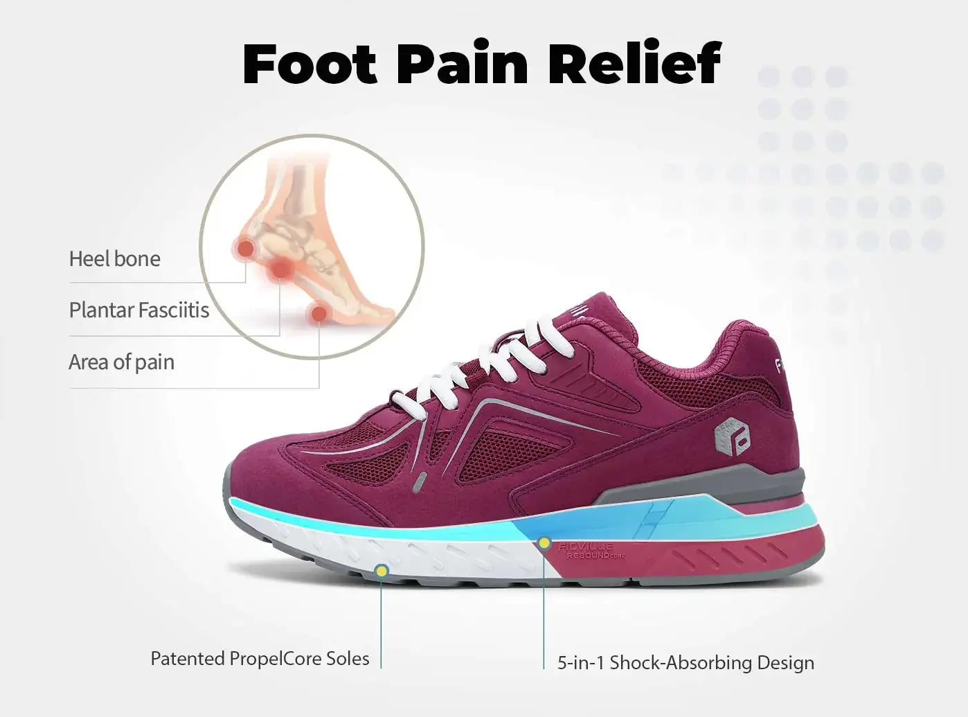 Fittington Women's Road Running Shoes 2E Wide Width Outdoor Sneakers/Women's Training Jogging Shoe Lightweight For Swollen Feet