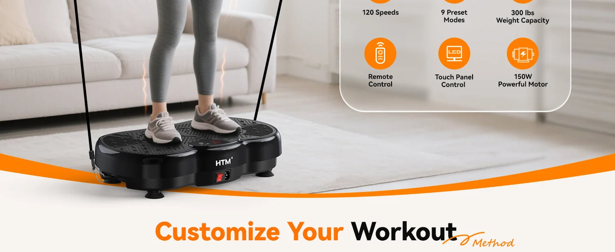 Vibration Exercise Plate Machine Full Body Shaker 120 Levels/Adjustable Speed Weight Loss Fat Shaking Machines Workout Portable