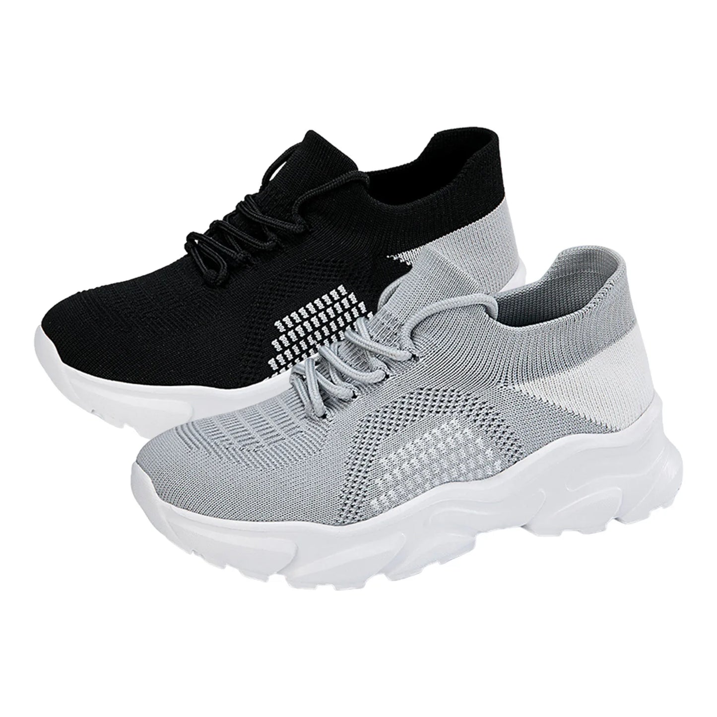 Men Flying Weave Sneakers Breathable Mesh Shoes/Casual Sports Thick Bottom Large Size Knitting Sock Walking Shoes