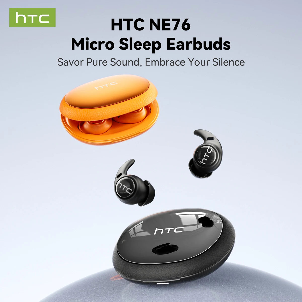 HTC NE76 OWS wireless earbuds with intelligent AI translation/50-hour battery life, low latency for music, the desk, sleep, and sport