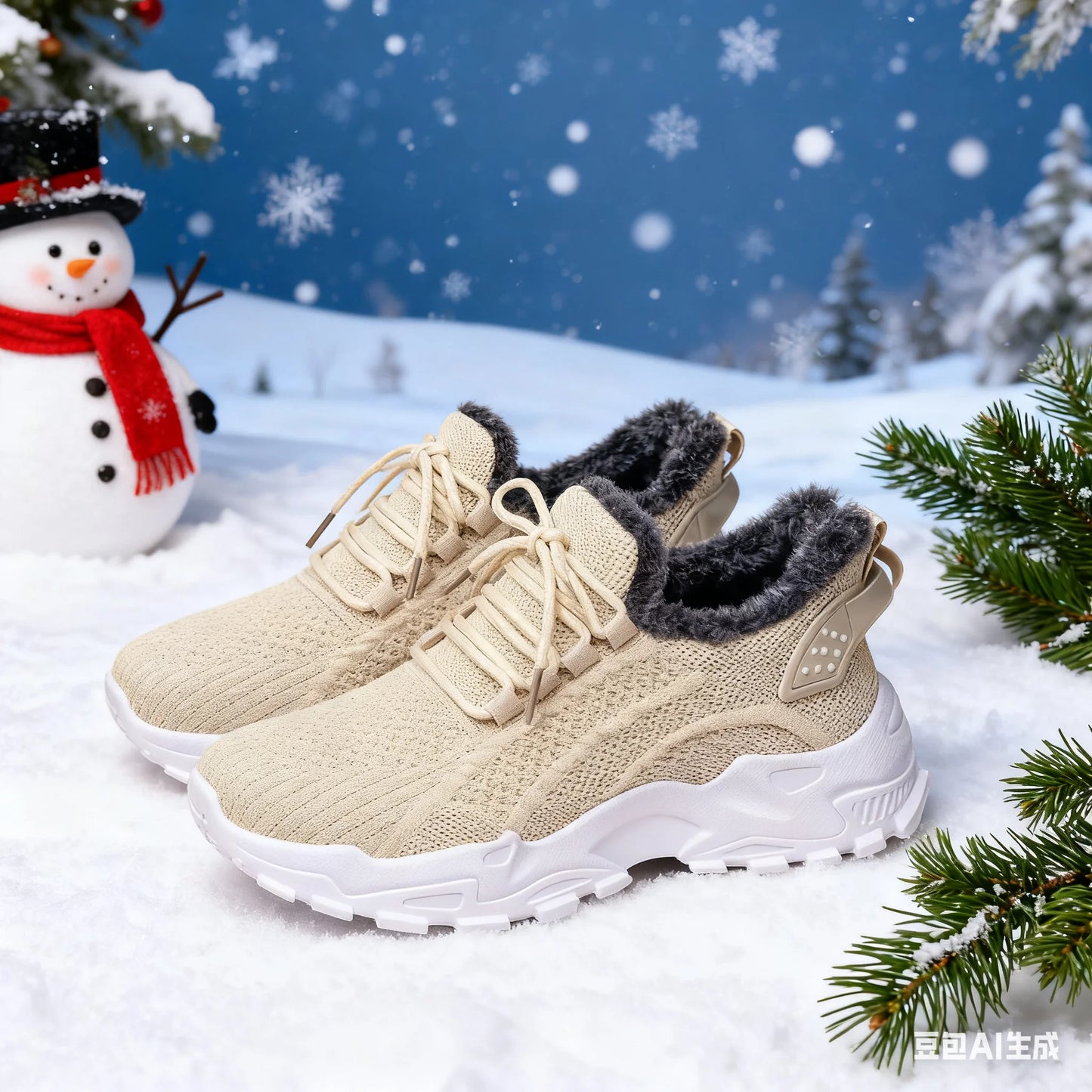 Women's Winter Warm Sports Shoes Non Slip Soles Suitable/for Cold Weather Outdoor Walking Shoes Fashionable Versatile