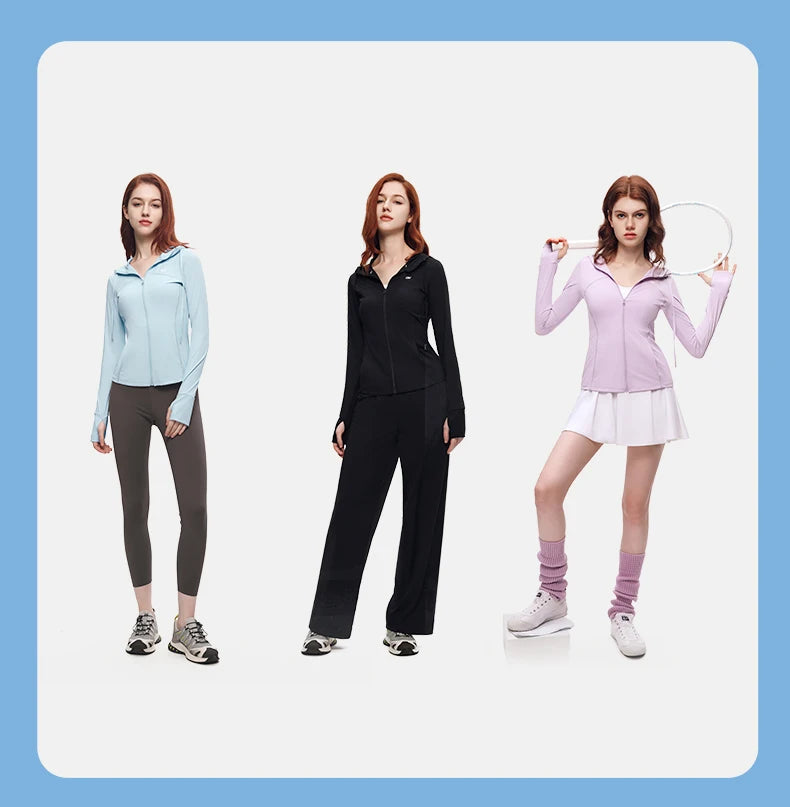 OhSunny Slim Fit Jackets Spring Summer New Coolchill-160 Sun Protection/Long Sleeve Yoga Coat for Women Outdoor Sports