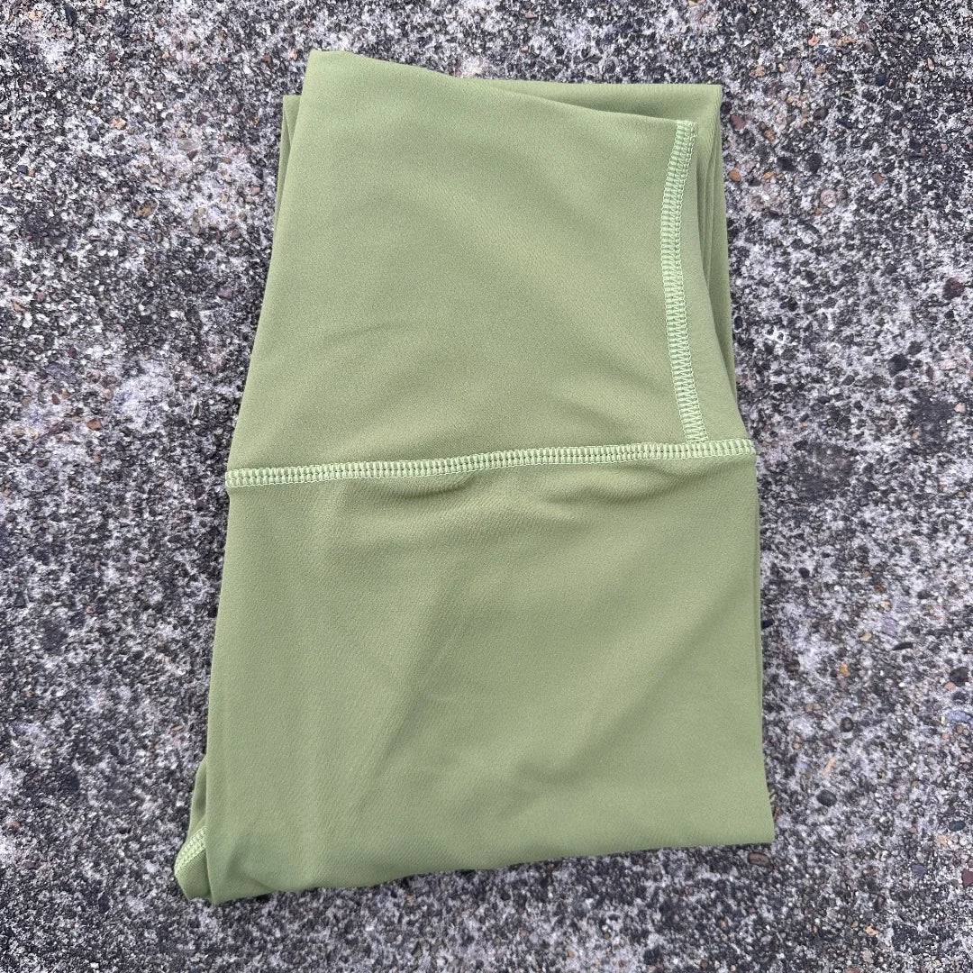 Solid Color Back Waist Pocket High Waist Yoga Legging Women/Sport Cropped Pants Butter Athletic Gym Comprehensive Training Jog
