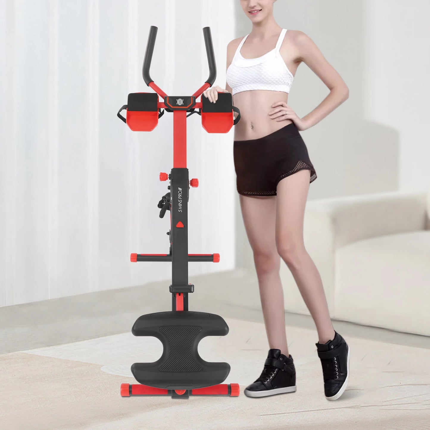 3-in-1 Foldable Rowing Machines for Home Max 264.55 LBS Abdominal/Fitness Machine W/LED Vertical Storage Height Adjustable