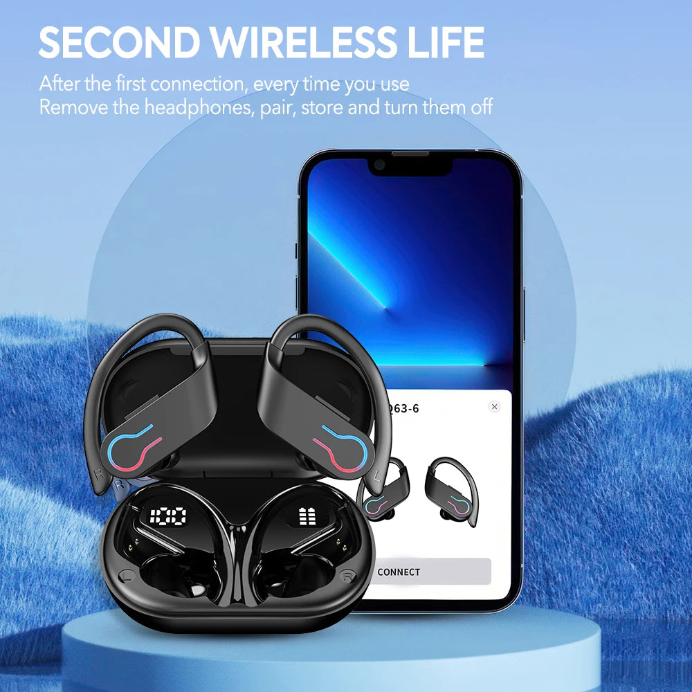 Mpow Q63 Bluetooth 5.3 Earphones Sports Headset Wireless In-Ear/200H Standby Time IPX7 Waterproof HiFi Stereo Gaming Earbuds