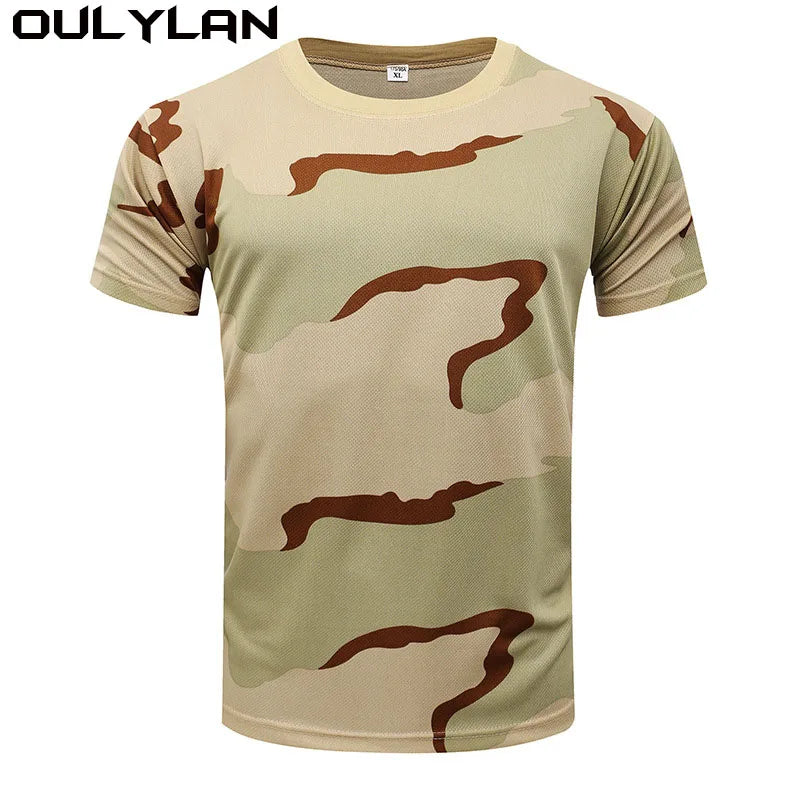 Oulylan Quick Dry Forest Camouflage T-shirt Man Jungle Desert Camo/Graphic T Shirt For Men Gym Fitness Tops T-shirts