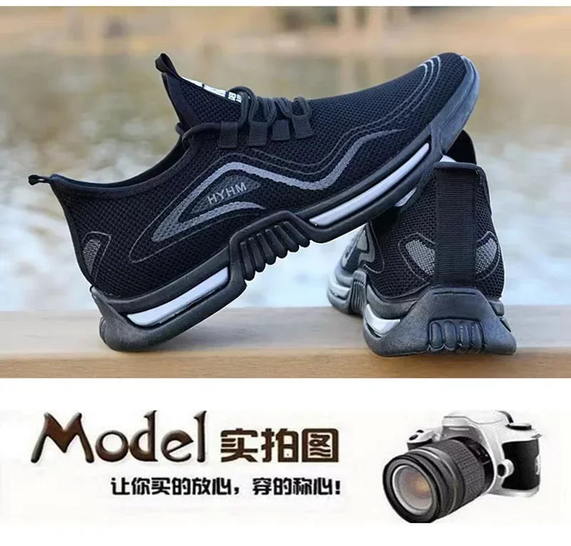 Men Shoes Slip on Fashion Sneakers Male Sport Running Shoes/Breathable Gym Training Walking Tennis Shoes Non Slip Workout Flats