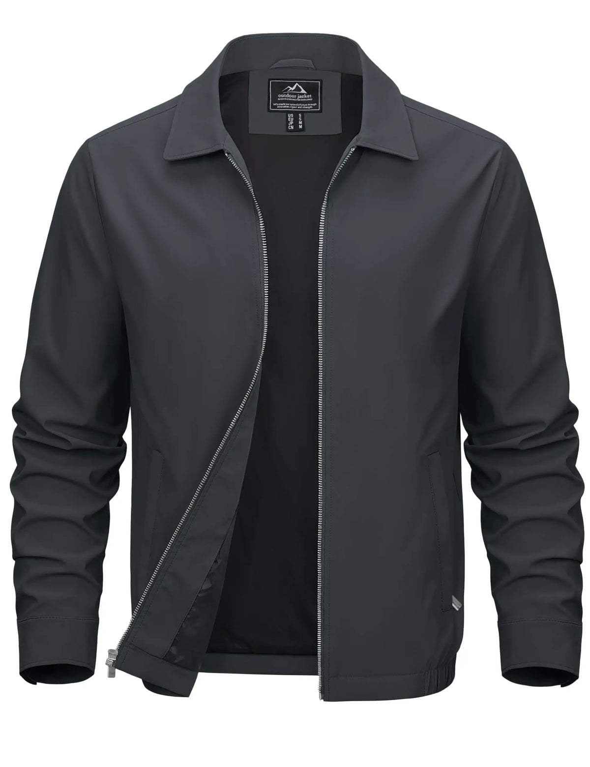 Men's Lightweight Windbreaker Jacket Full Zip Casual Jacket/Water-Repellent Coat with Zip Pockets Golf Work Outdoor