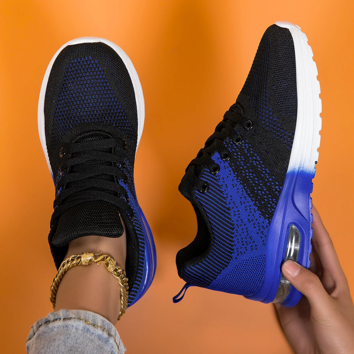 Women's running shoes, lightweight mesh breathable and comfortable/flat soft tennis shoes blade sports shoes for women