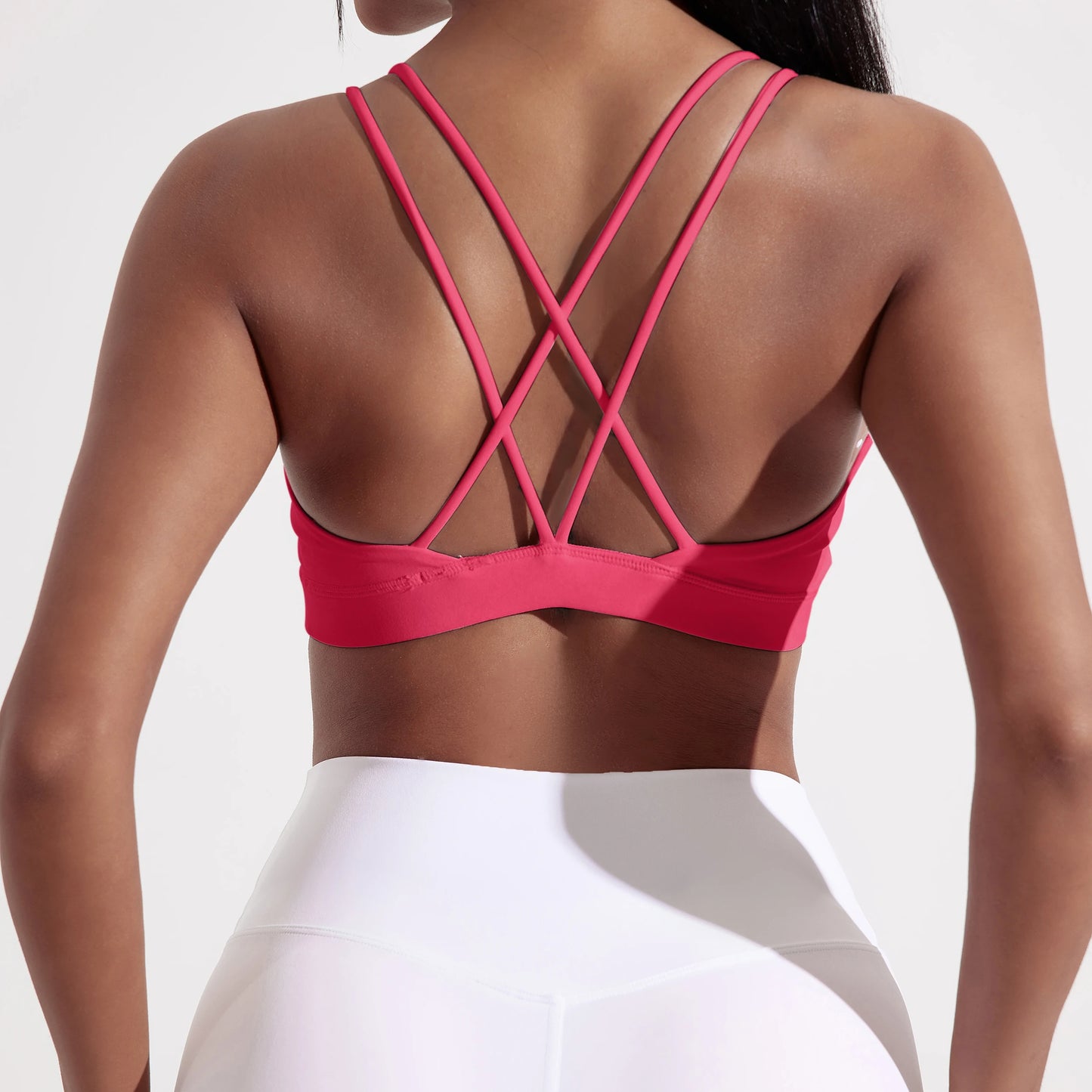 Solid Color Cross Fitness Bra Soft High Strength Women Tight Sport Top/Comprehensive Training Gym Yoga Underwear With Chest Pad