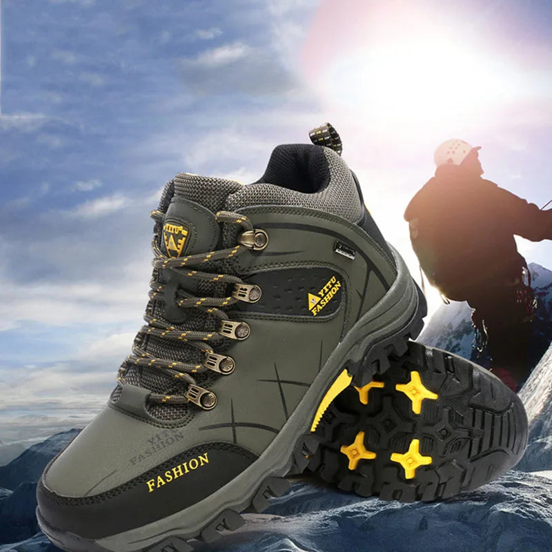 Oulylan Climbing Shoes Sports Thick Insulation Men/Hiking Waterproof Trekking Boots Mountain Rubber Sole Shoes