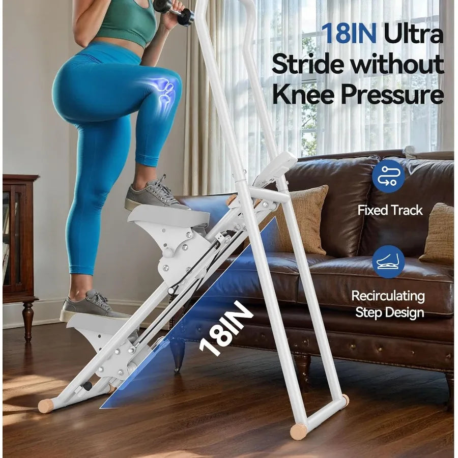 Home Exercise Stair Stepper with Handlebar for Cardio Fitness Training/High Load Capacity Up to 300LBS Compact Design