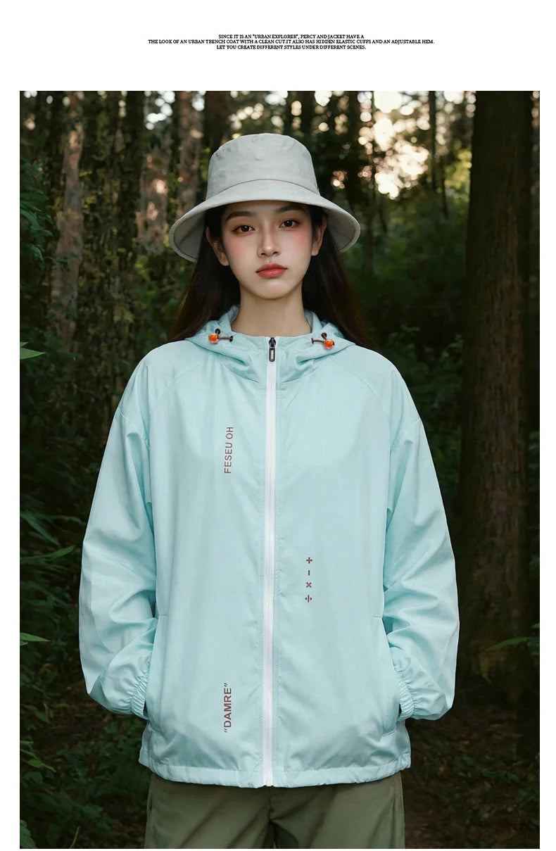 UPF50+ Ice Silk UV Sun Protection Jacket Men Outdoor Softshell/Windbreaker Hiking Camping Coats Lightweight Sunscreen Skin Coats