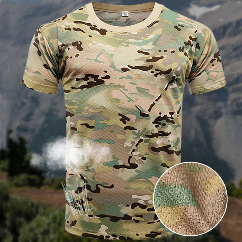 Oulylan Quick Dry Forest Camouflage T-shirt Man Jungle Desert Camo/Graphic T Shirt For Men Gym Fitness Tops T-shirts