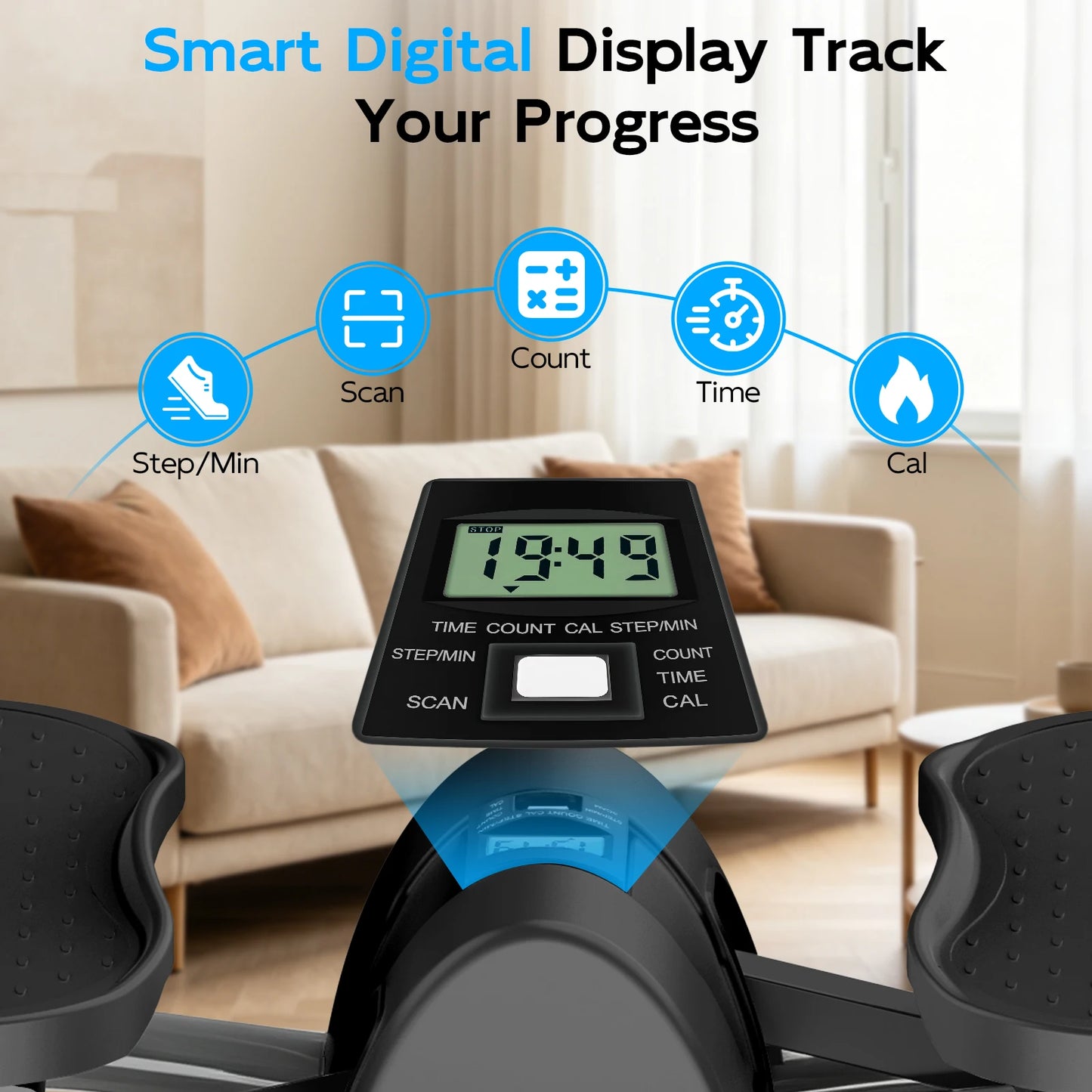 Swing Stepper Machine Intelligent Non-Slip For Exercise/Twist Stair Stepper Trainer Full Body Workout 220 lbs with Digital Display