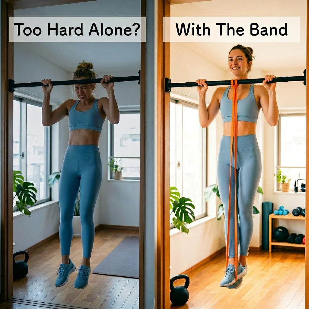 SUNPOW Pull Up Assistance Bands Set of 5 Heavy Duty/Resistance Bands for Men & Women, Natural Latex Exercise Bands