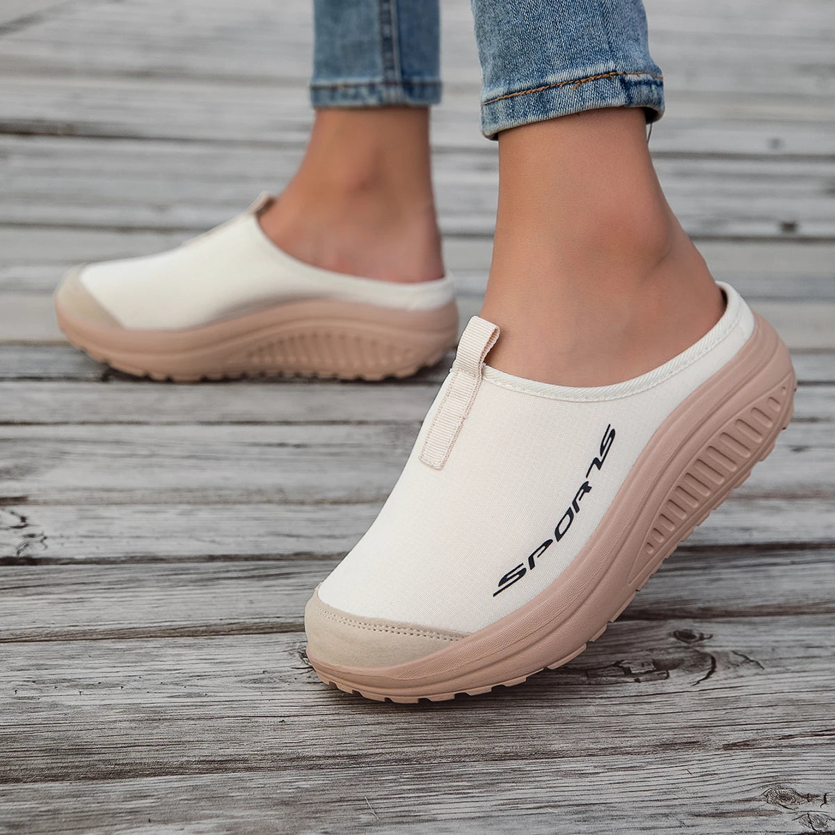 Summer women's one foot sports shoes breathable/thin mesh lazy shoes toe cap half drag sandals women's style