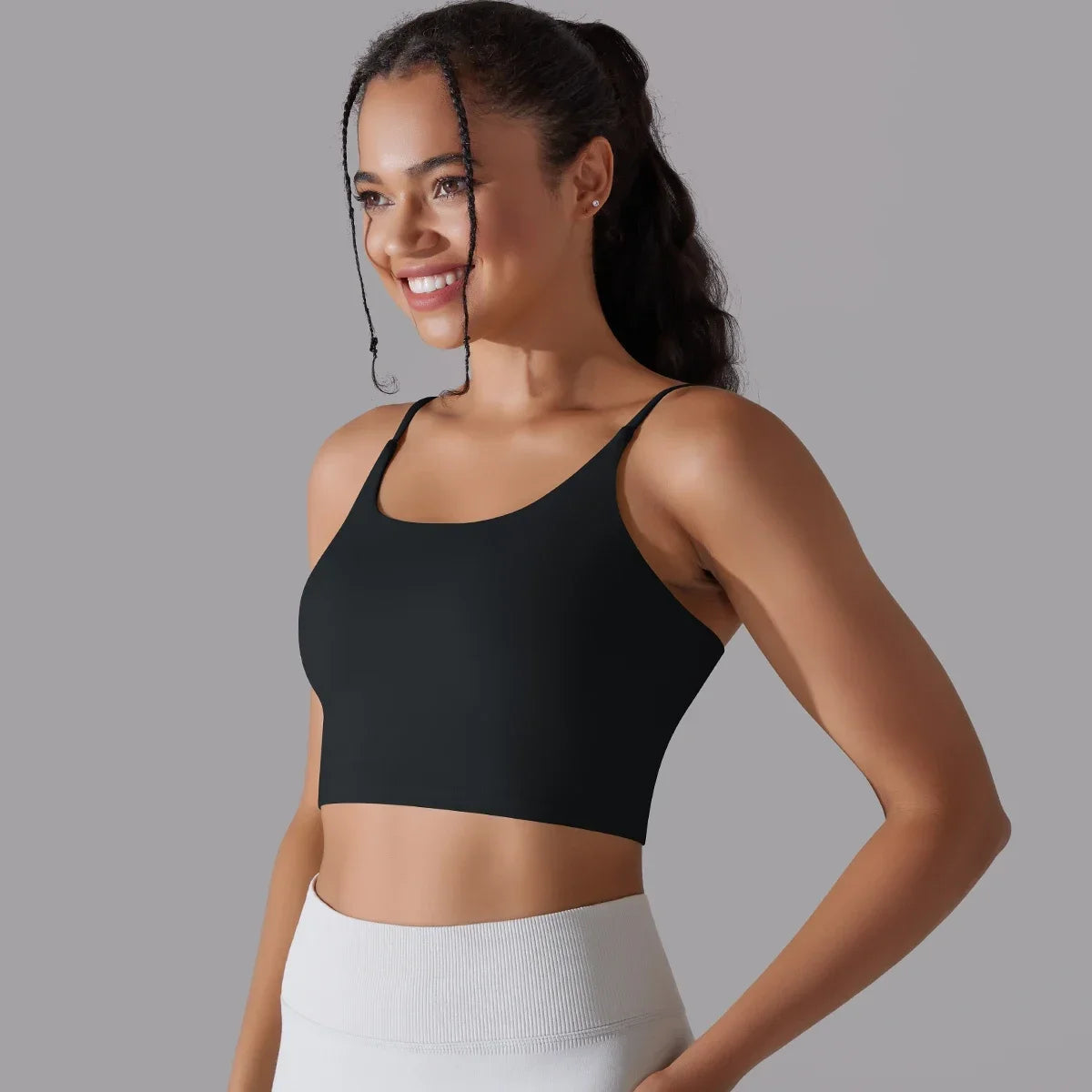Solid Color Yoga Sports Bra Women Fixed Padded/Slim Gym Fitness Workout Undershirt Top