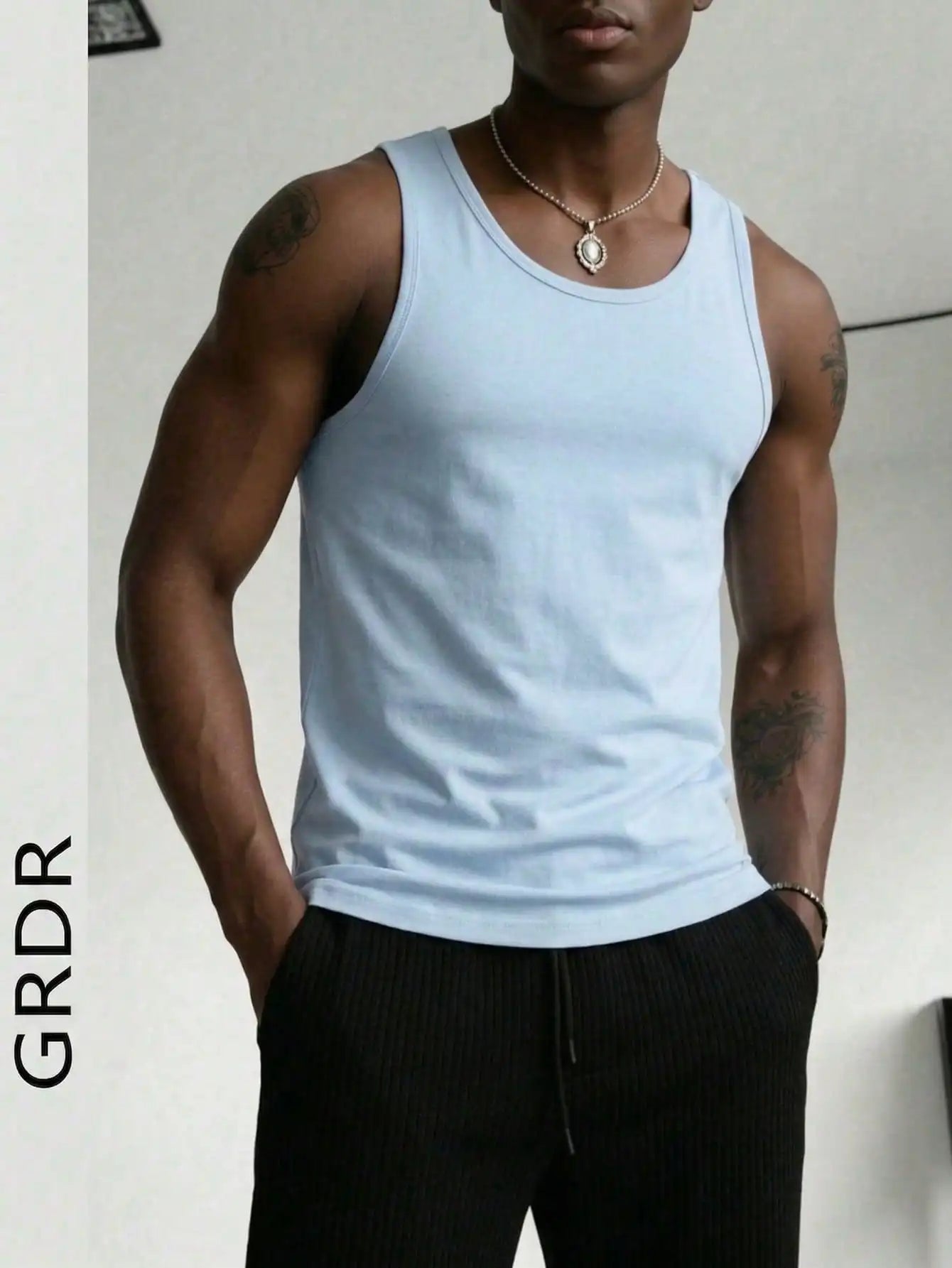 Men's Solid Color Tank Top Slim Fit U-Neck Sleeveless T-Shirt Basic/Casual Vest For Men Gym Workout Summer Streetwear Tops