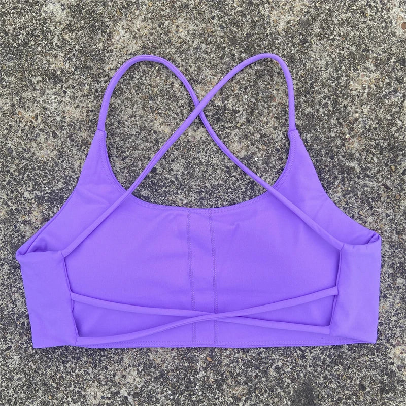 Women Sports Bra Sexy Cross Straps Back Fitness Bralette High Impact/Gym Yoga Workout Crop Top Vest Push Up Running Underwear