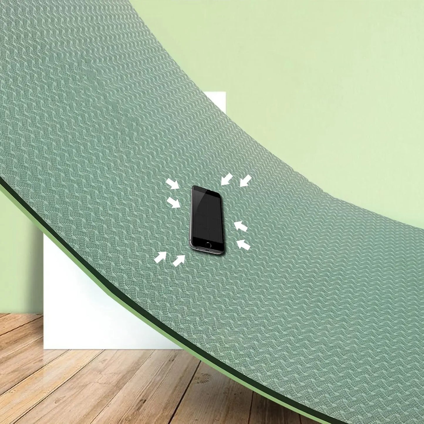 Yoga Mat 1/3 inch QMKGEC Exercise Mats 8mm TPE Non-Slip/Extra Thick High-Density Eco Friendly for Yoga Workout Pilates