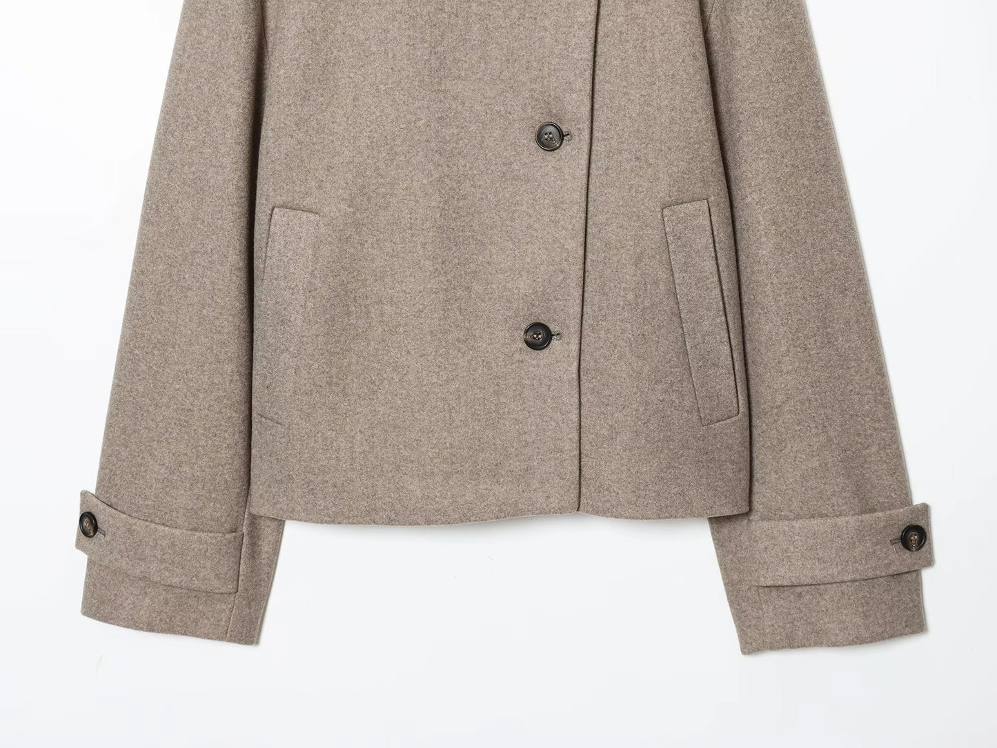 European and American Winter New Women's Loose and Casual Style/Simple Long Sleeve Buckle Stand up Collar Coat