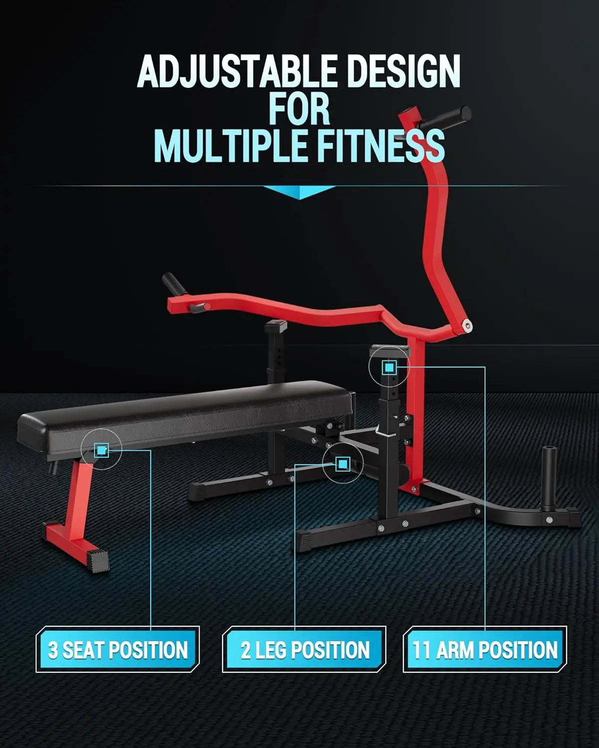 Chest Press Machine with Adjustable Bench and Converging Arms/Bench Press and Chest Workout Machine Features Flat for Home Gym