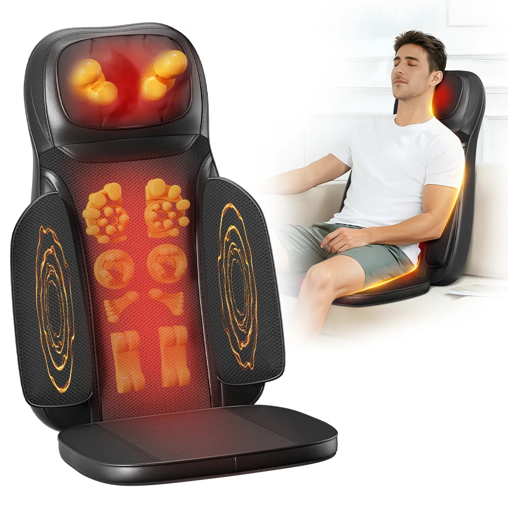 Shiatsu Neck Back Massager with Heat Adjustable Massage Chair Pad/Back Support Massage Seat Cushion for Full Body Massager