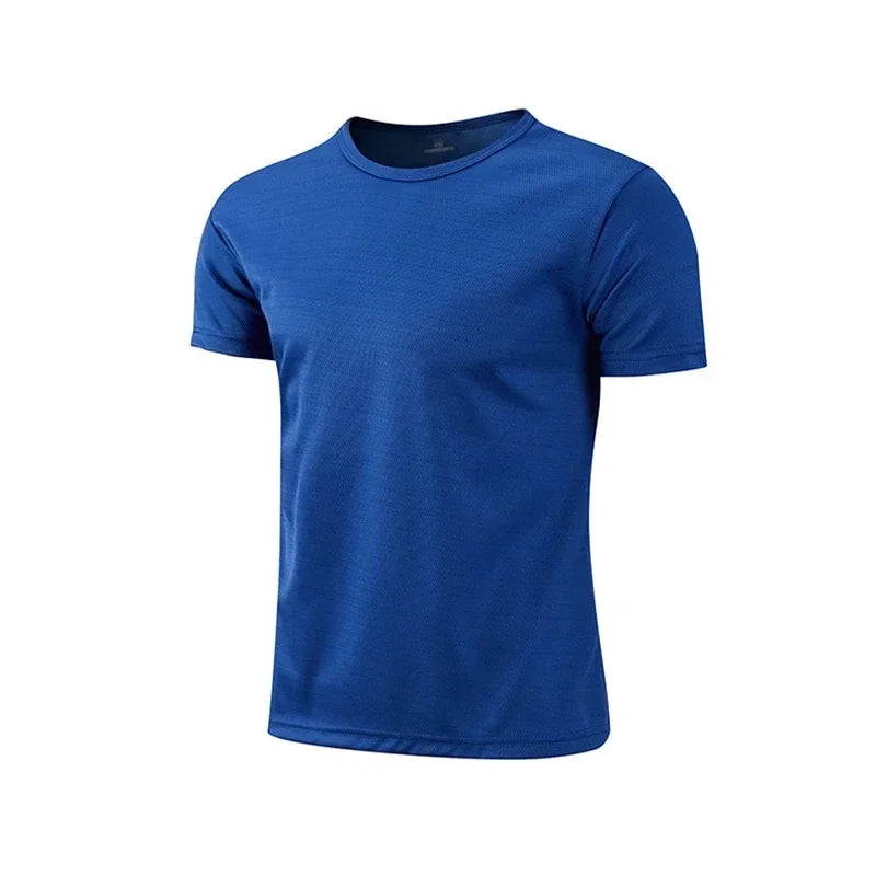 Hot Sale Men's Quickdry T-shirts Summer Daily Sports Short Sleeved/O-neck Tops Fitness Training Athletics Running T-shirt